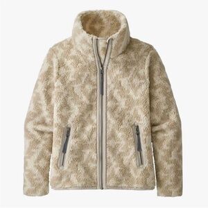 Patagonia Women's S Divided Sky Fiele Geo Sherpa Fleece Shearling Jacket